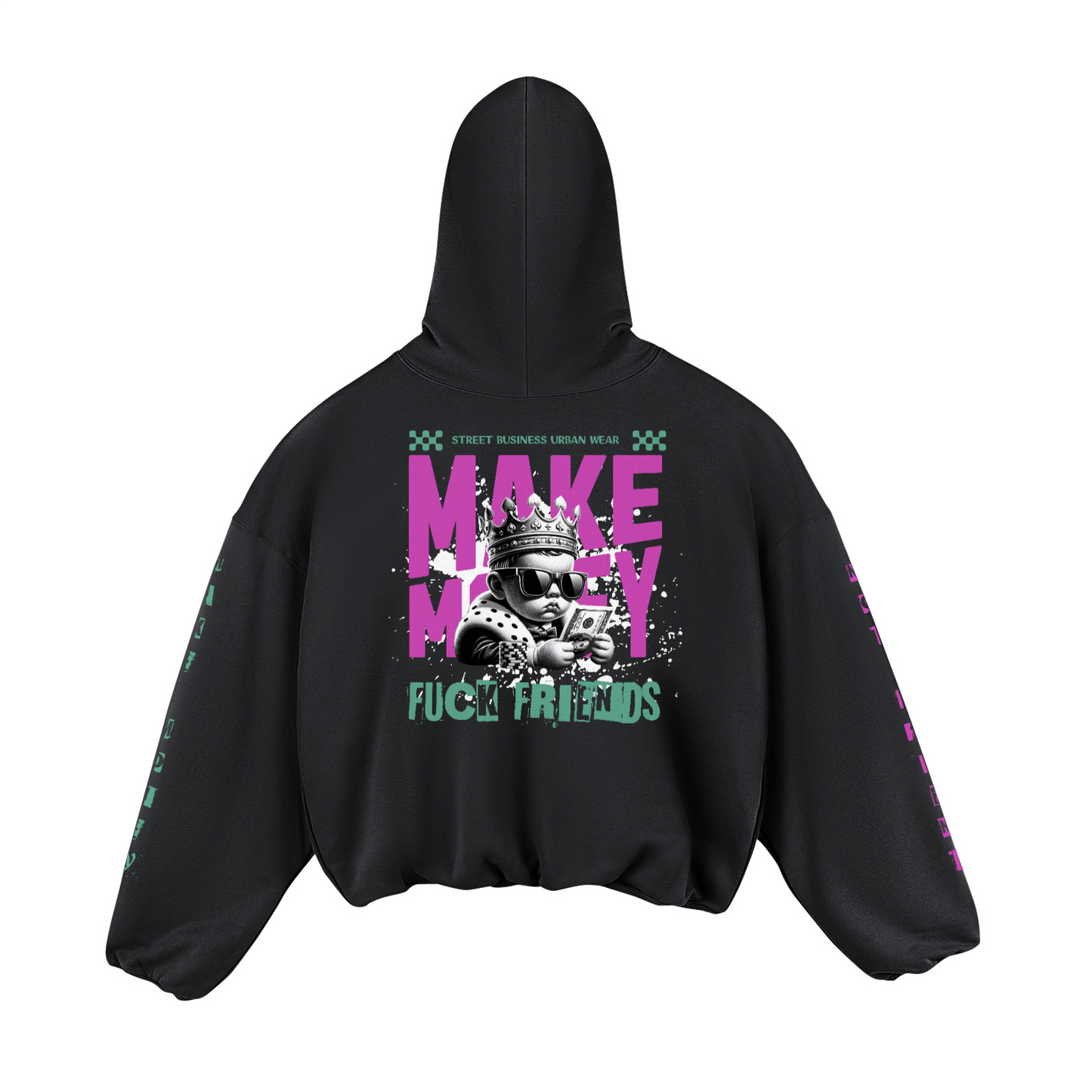 Super Oversized Make Money Angel Hoodie
