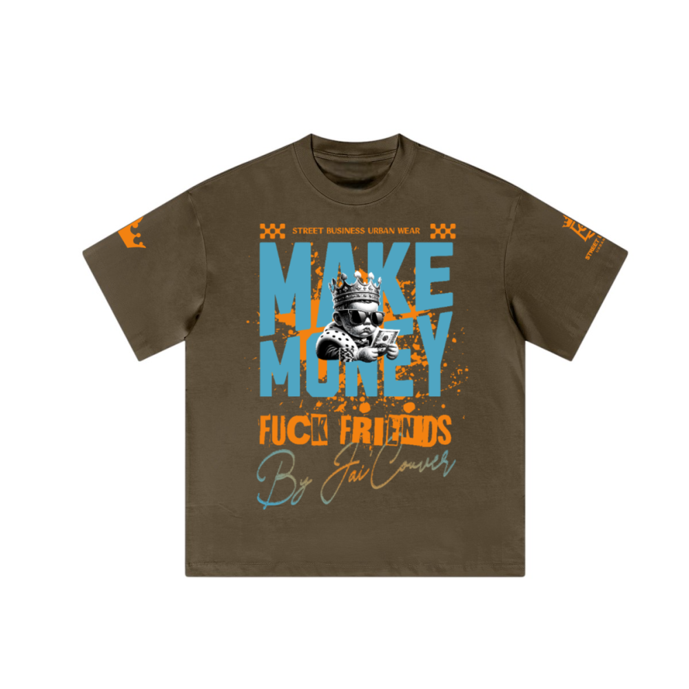 Unisex Make Money Not Friends — Premium Heavyweight Oversized Streetwear Loose T-Shirt