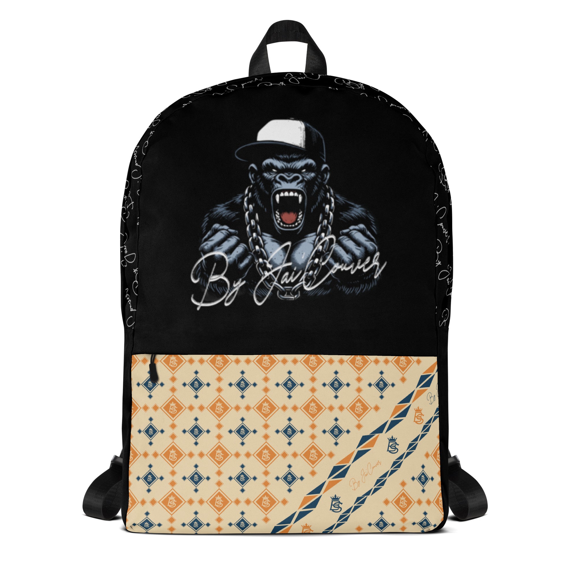 Street Business Angry Gorilla Backpack — Luxury Gold Edition By Jai’Couver