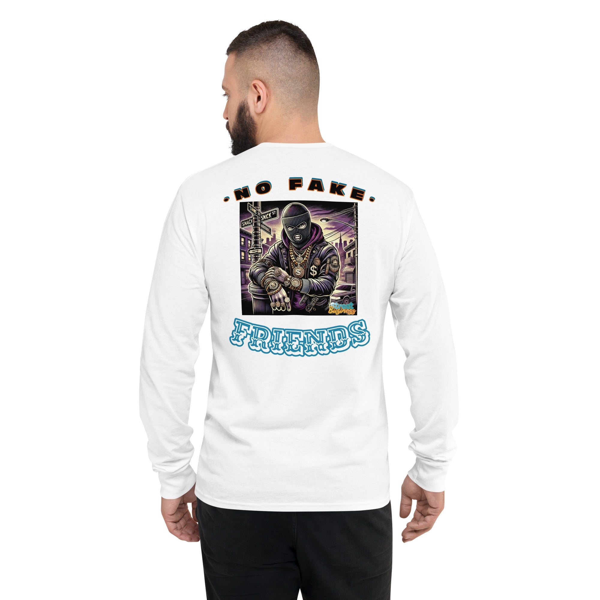 Limited Time Collaboration: Champion and Street Business Angry Gorilla Embroidery Men's Long Sleeve Shirt - Street Business Urban Wear