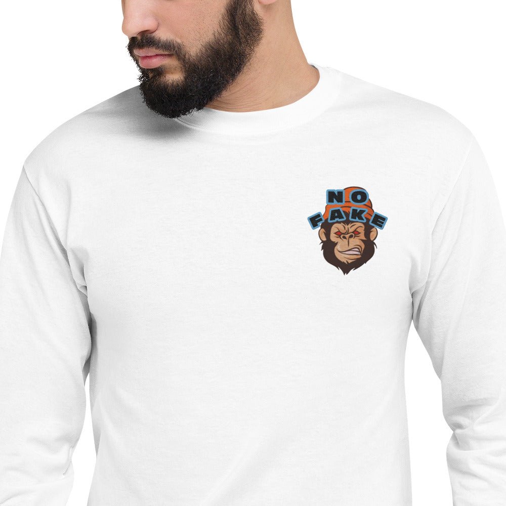 Limited Time Collaboration: Champion and Street Business Angry Gorilla Embroidery Men's Long Sleeve Shirt - Street Business Urban Wear