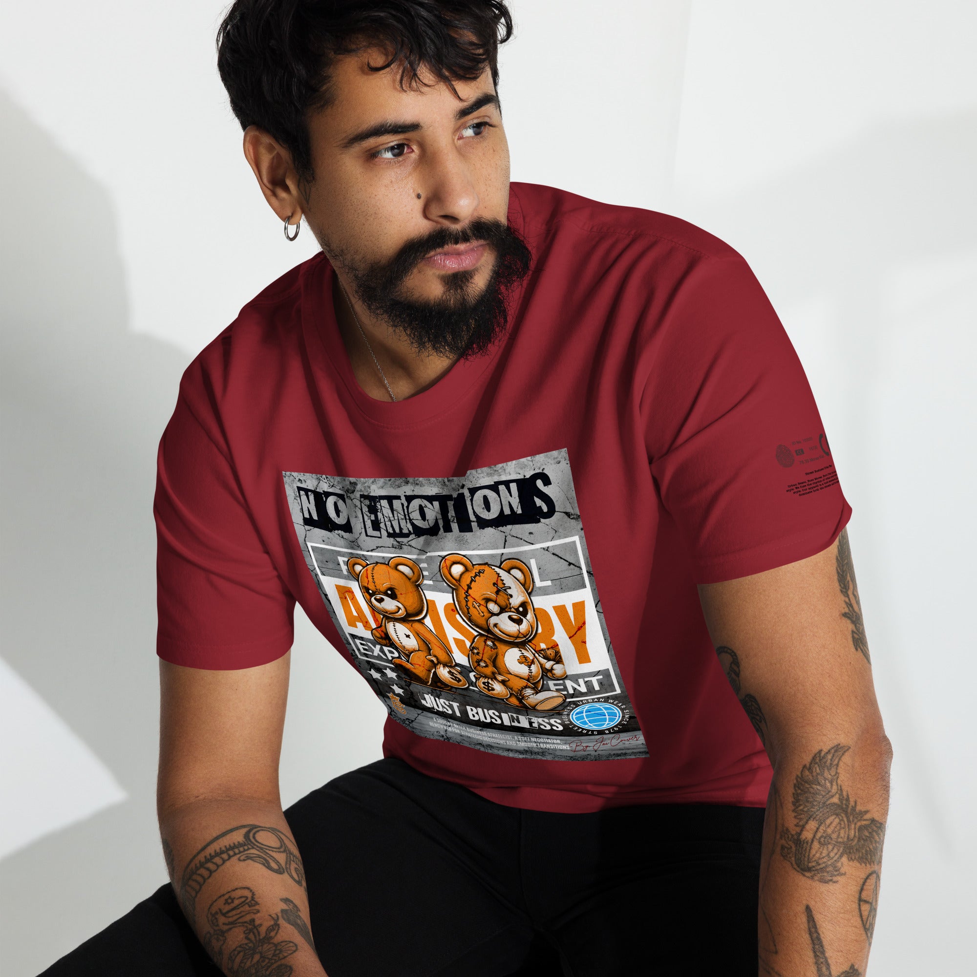 No Emotions Bears Heavyweight Tee – Premium Men’s Streetwear By Jai’Couver (Collab Edition)