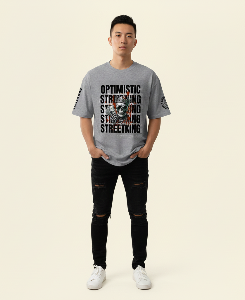 Optimistic Street King — Oversized Heavy Cotton T-Shirt