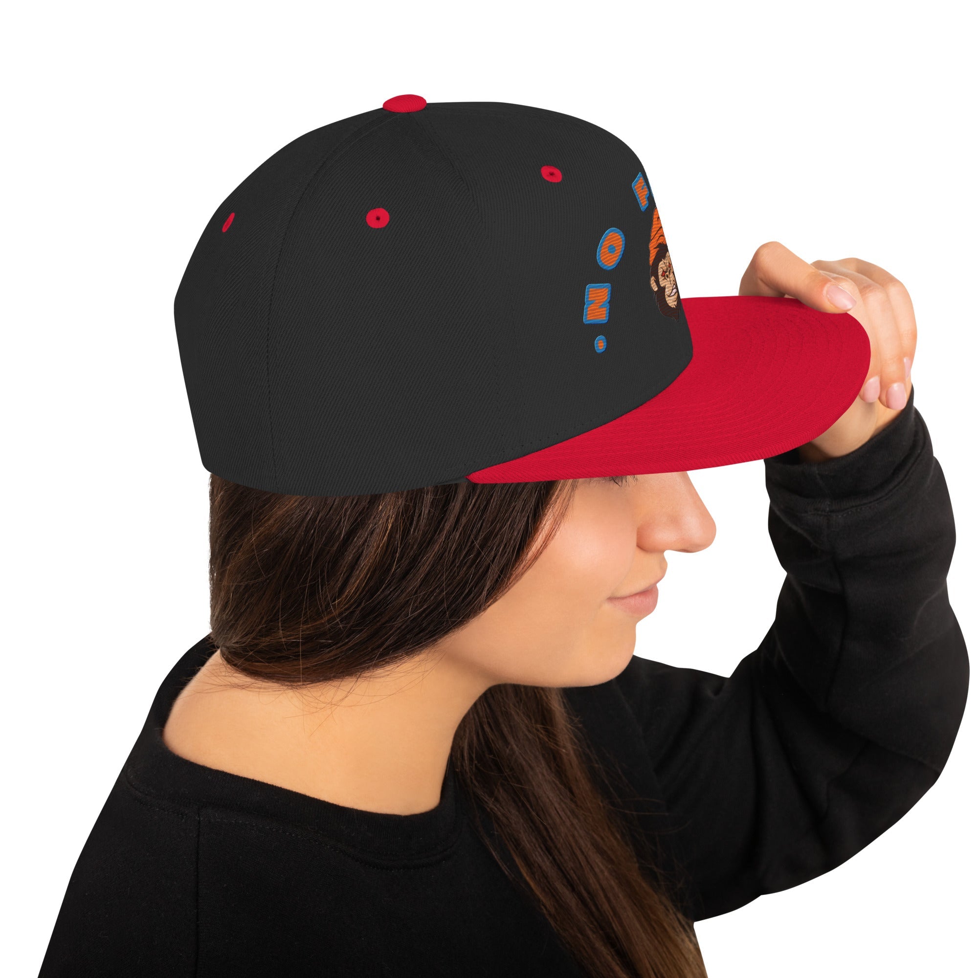 No Fake Angry Gorilla Embroidery Snapback Hat - Street Business Urban Wear