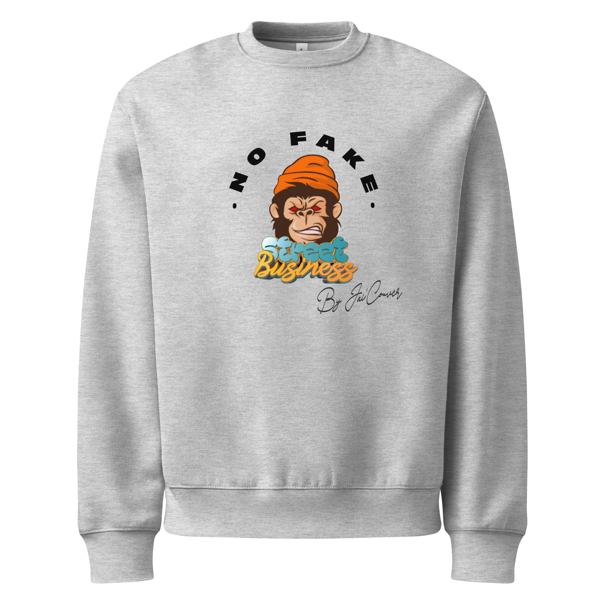 🦍 Angry Gorilla “No Fake Business” Oversized Heavyweight Unisex Sweatshirt – By Jai’Couver
