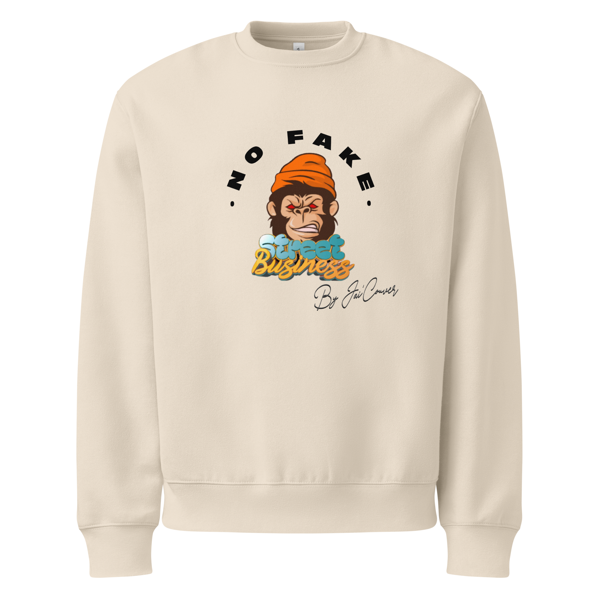 🦍 Angry Gorilla “No Fake Business” Oversized Heavyweight Unisex Sweatshirt – By Jai’Couver