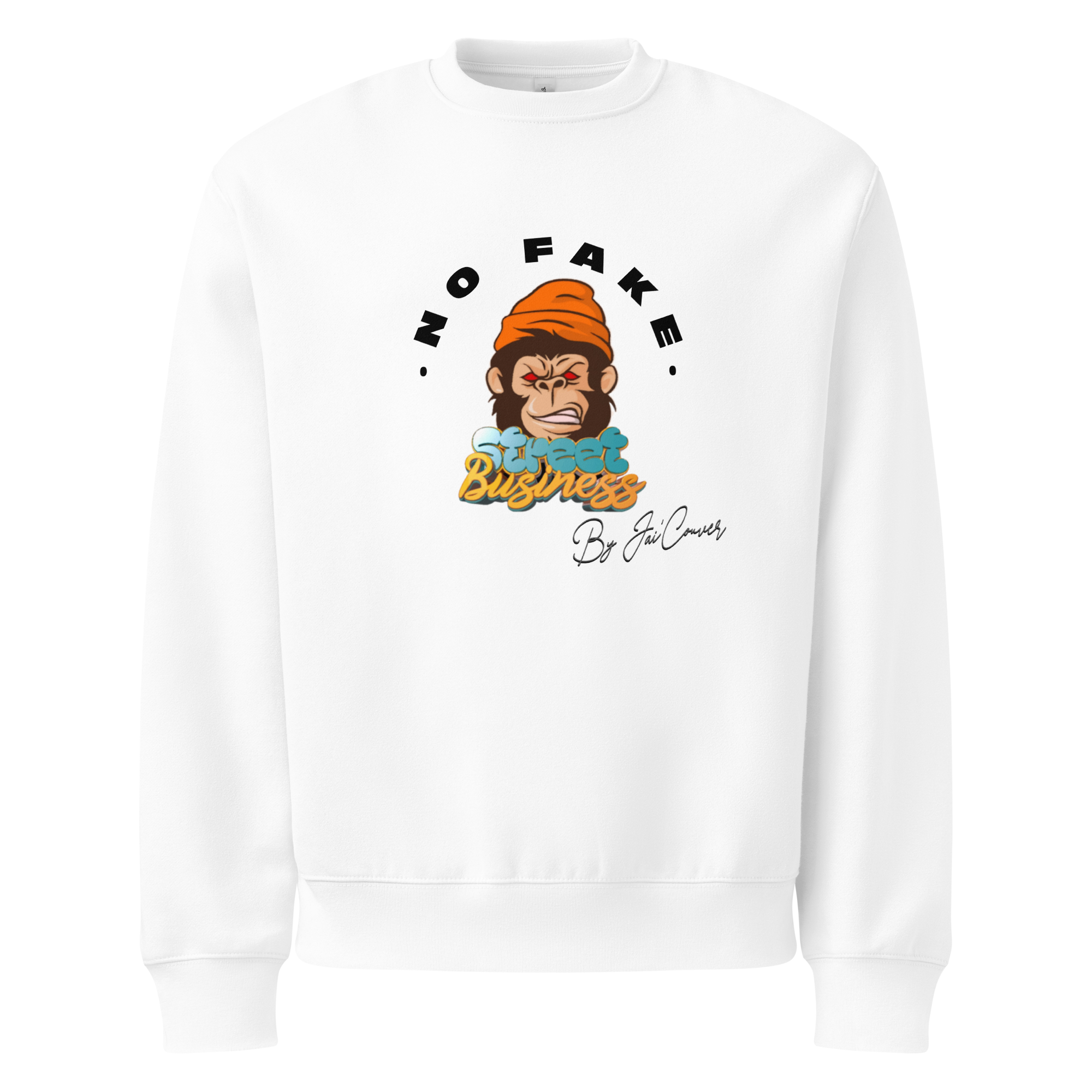 🦍 Angry Gorilla “No Fake Business” Oversized Heavyweight Unisex Sweatshirt – By Jai’Couver